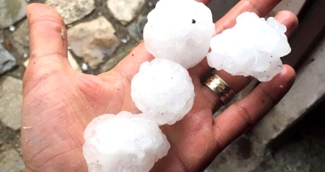 Kastamonu’da yumurta büyüklüğünde dolu